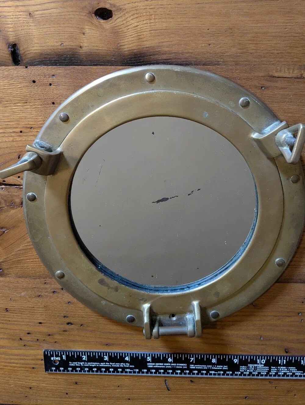 Vintage Brass Nautical Porthole Mirror Maritime Wall Decor 11.5